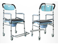 Chaise de douche pour personnes âgées en alliage d'aluminium EU-HC554 chaise de fauteuil roulant pour personnes âgées pour salle de bain
