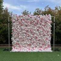 Mur de fleurs artificielles sur mesure pour hôtels et banquets, panneau de roses et d'hortensias en soie pour la décoration de salles de mariage, de conférences et d'événements