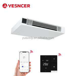 Sistema de agua OEM, <span class=keywords><strong>bobina</strong></span> de <span class=keywords><strong>ventilador</strong></span> de techo hidrónico FanCoil expuesto delgado con termostato Wifi para calefacción y refrigeración de hotel con enfriador - Product Image 1