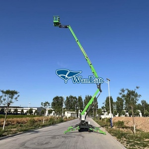Wanlift China Track Crawler Spider Boom Lift Platform <strong>Tracked</strong> Man Price Telescoping Lift <strong>Cherry</strong> <strong>Picker</strong> for <strong>Sale</strong> Control Remote - Product Image 2