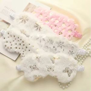 Masque pour les yeux en fourrure moelleuse avec paillettes, tendance, pour le voyage, réglable, doux, confortable, logo personnalisé - Product Image 1
