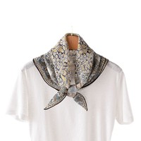 Écharpe en soie imprimée de style français personnalisée, luxe léger, pour femme, tendance, 100% soie de mûrier, écharpe carrée