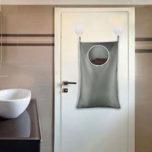 Panier à linge suspendu extra large avec 2 crochets en acier inoxydable, gain de place, à suspendre sur la porte ou au mur - Product Image 2