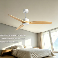 Ventilateur de plafond moderne de 52 pouces avec moteur DC BLDC, télécommande, 6 vitesses, silencieux, réversible, usage domestique, garantie du moteur de 10 ans