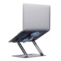 Support pour ordinateur portable OULAIKE en alliage d'aluminium P22 et refroidisseur avec double ventilateur, hauteur réglable, pliable jusqu'à 16 pouces, en stock