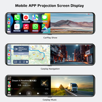 Junsun — 3 caméras de tableau de bord avec caméra de recul, dashcam, enregistreur vidéo pour voiture, Android Auto, 2.5k, dvr, 1440P, WIFI