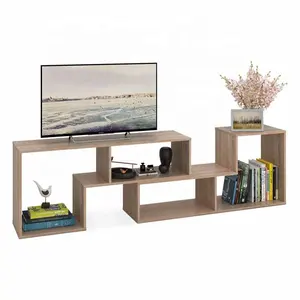 विभिन्न संयोजन 65 इंच क्षैतिज ओक टीवी स्टैंड लकड़ी के फर्नीचर