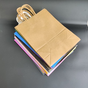Custom Colors Luxury Shopping Bag With Handle Kraft <b>Paper</b> Multi Sizes in Stock Clothing Gift Shopping Plain Bag with No logo - Product Image 3
