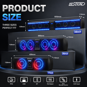 Barra de Sonido UTV BT Premium de 34 Pulgadas, IP65, Resistente al Agua, <span class=keywords><strong>Altavoces</strong></span> de Graves Profundos para ATV, UTV, SxS, Carrito de Golf, Sistema Estéreo Todoterreno de 12 V - Product Image 5