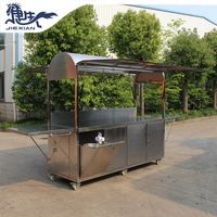 Chariot à hot-dogs traditionnel en acier inoxydable JX-CR240 à vendre, chariot à nourriture à pousser à la main fabriqué en Chine