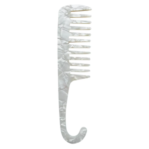 Peigne démêlant professionnel à dents larges en acétate marbré pour cheveux bouclés, idéal pour salon et usage domestique, vente en gros - Product Image 2