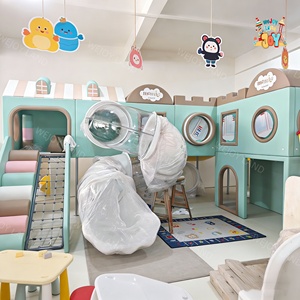Équipement <span class=keywords><strong>de</strong></span> jeux intérieur pour enfants, aire <span class=keywords><strong>de</strong></span> jeux pour bébés avec couleurs personnalisées, maisonnette pour enfants, équipement <span class=keywords><strong>de</strong></span> divertissement doux avec toboggan - Product Image 3