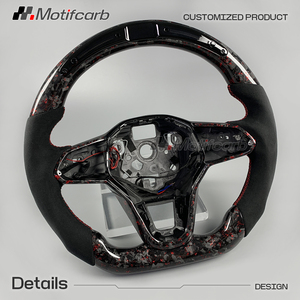 Volant en fibre de carbone forgée rouge avec affichage LED personnalisé du régime moteur pour Volkswagen Golf MK8 R GTI Touareg Jetta Tiguan 2020-2025 - Product Image 3