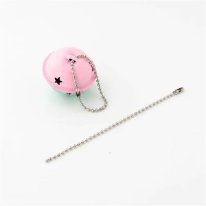 Chaîne boule rouge de 4 pouces Porte-clés boule en argent/Porte-clés boule à étiquette volante Connecteur de chaîne boule/Mini chaîne perle en argent - Product Image 5