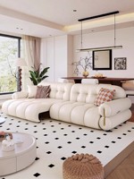 Luxuriöses Anpassbares Ledersofa für Innenräume, Wohnzimmermöbel, Ledercouch für Villa, Hotel und Wohnbereich