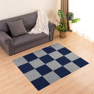 Dalles de moquette antidérapantes autocollantes 30x30cm, installation facile, tapis en polyester PET personnalisable et lavable, tapis de sol pour chaise - Product Image 6