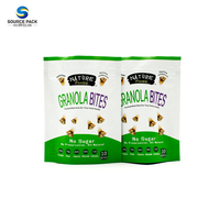 Venta al por mayor de alimentos secos de embalaje logotipo personalizado impreso cremallera de plástico de pie bolsa para alimentos de cereales de embalaje