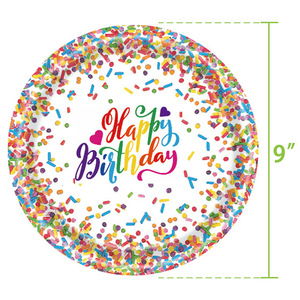 Colorful Candy Dot Birthday Party Tableware Set 60-80 Pcs Disposable Plates Napkins Cutlery <b>Tablecloth</b> Banner Decorations - Product Image 4