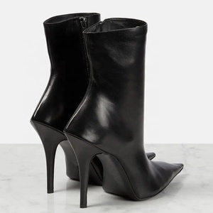 Big Size 44 Sexy Side Zipper Slim Heels Women Pointy Toe Ankle Boots High-Heeled Stiletto <b>Shoes</b> Short - Product Image 4