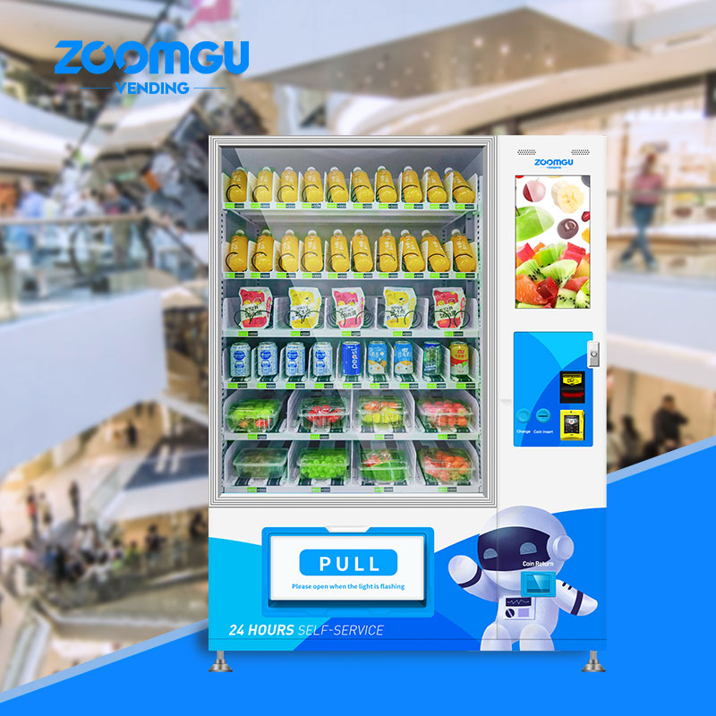 Zoomgu Combo, Лифт, рекламный экран, торговый автомат для свежих фруктов с конвейерной лентой ZG-D900-11G(22SP)