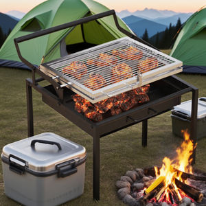 Parrilla giratoria compacta de acero inoxidable <span class=keywords><strong>Barbacoa</strong></span> de carbón plegable <span class=keywords><strong>portátil</strong></span> resistente a la oxidación con rotación de 360 ° - Product Image 5