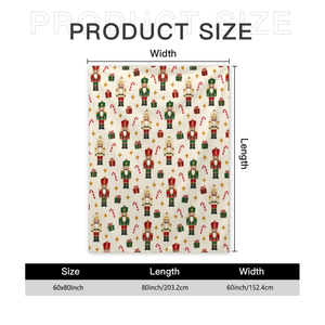 Manta de Franela Suave y Cálida de 300 g/m² con Estampado de Cascanueces y Bastones de Caramelo Navideños, 60x80 Pulgadas, para Cama, Sofá y Camping, Venta al por Mayor - Product Image 3