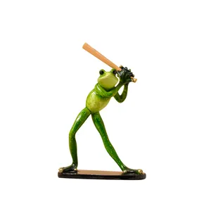 American Sportsman Frog Countryside Animal Creativity Modern Cartoon Animation Resin Crafts Home Garden Art Office Decorations