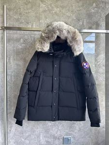 Giacca Invernale da <span class=keywords><strong>Uomo</strong></span> Stile Classico di Alta Qualità, Calda, Antivento, <span class=keywords><strong>con</strong></span> Pelliccia di Coyote, Parka Canadese - Product Image 4