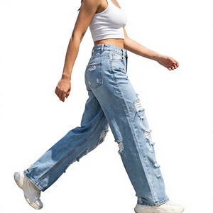 Jeans de mezclilla holgados y transpirables para mujer, estilo vintage desgastado con lavado ácido Y2K, de Summer High Street, en Star Figure Enterprises - Product Image 5