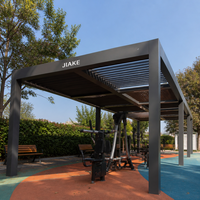Pergola en aluminium Jiake 6063-T5 avec toit à lames motorisées pour parc de fitness, jardin, patio, gazebo extérieur, pavillon, terrasse