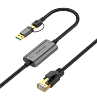 Câble adaptateur USB Type C RJ45 LAN Ethernet 2500Mbps 1000Mbps Nylon sans pilote tressé directement connecté pour téléphone portable