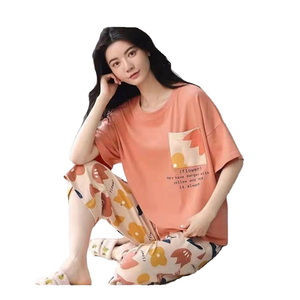 Conjunto de Pijama Corto para Mujer, Hecho en Taiwán, Bordado, para Clima Cálido, Ropa Casual para Estar en Casa - Product Image 1