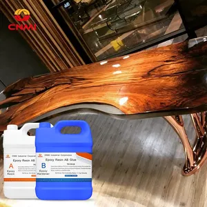 CNMI Epoxy Resin and Hardener AB Glue Kit Crystal for Wood Clear Art Table Top Coating Art Craft Non-toxic 16 Oz 1:1 25 Degree