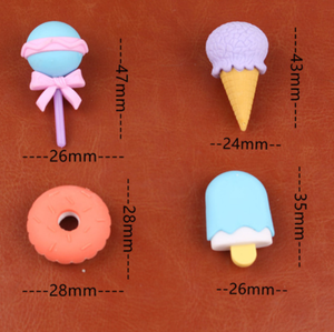 Gommes à effacer créatives en forme de desserts, lot de 4, cadeau fantaisie amusant pour enfant, mini sucettes et glaces en caoutchouc - Product Image 3