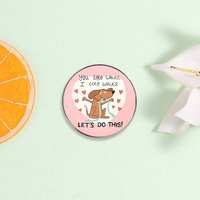 Spedizione Diretta di Badge Rotondi Personalizzati Stampati, Spille Personalizzate con Cartoni Animati, Citazioni Ispiratrici, Figure di Animali e Piante