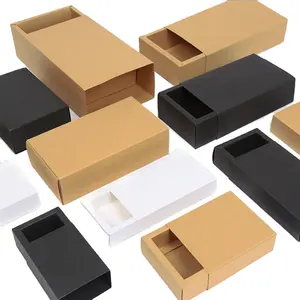 Hot Selling Wholesale Custom folding Durable Drawer Brown Kraft Paper Gift Packing Boxes Supplier