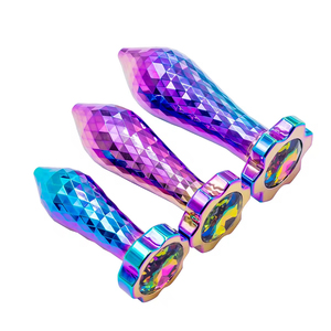 Wholesale plum blossom diamond-shaped metal anal plug anal expander for men and women out <b>masturbation</b> backyard massage adult - Product Image 2