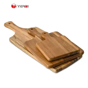 Houten Mini Snijplank Set 3 Stuks Ontbijtbord Lichtgewicht Acacia Hout Fruit Snijplank Voor Thuis Kamperen Trip