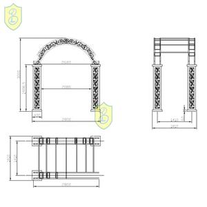 Paviliun Logam Dekoratif Desain Kustom Tanaman Indah Pergolas Besi Tempa Antik Terstruktur - Product Image 3