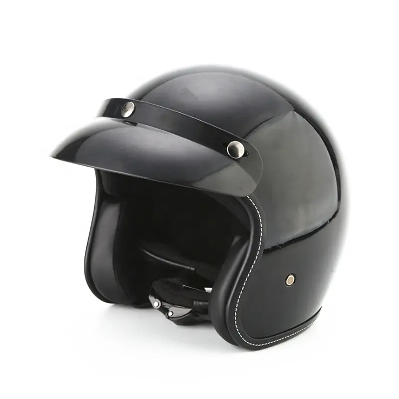 2024 retro chic fibra de carbono negro casco de cara abierta para scooter motocicletas casco