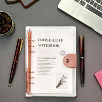 Carnet A5 à couverture rigide, classeur à 6 anneaux, couvertures transparentes étanches, planificateur de calendrier, cahiers à feuilles mobiles personnalisables, vente en gros