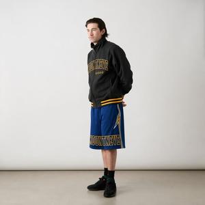 Ensemble polo de rugby à manches longues et short pour <span class=keywords><strong>homme</strong></span>, <span class=keywords><strong>en</strong></span> mélange de coton, à rayures verticales, respirant, style urbain, décontracté, quotidien, personnalisable OEM - Product Image 4