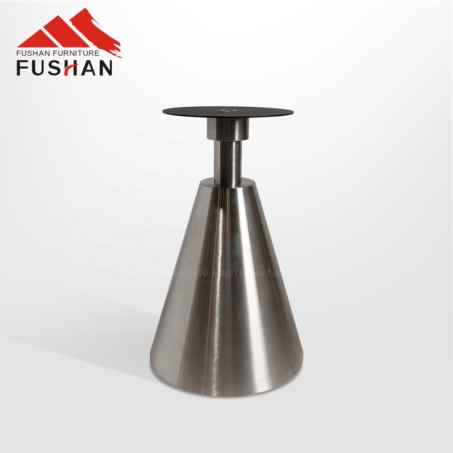 Luxury Design Commercial Stainless Steel Table Base Cone Shape Living Room Metal Dinner Table Base for Round Square Coffee Table