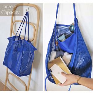Sac de courses en filet pliable réutilisable, sac de plage en filet portable pour pique-nique et vacances - Product Image 3