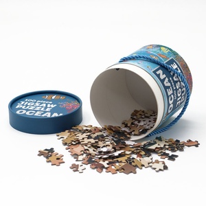 Boîte d'emballage en papier personnalisée avec logo, puzzle, cadeau, recyclable, cylindre en papier rond avec corde pour jouets, puzzles - Product Image 4