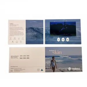 Aangepaste Bruiloft Uitnodiging Wenskaart Lcd-Scherm Videoboek 7 Inch Ips Video Brochure Met Hoge Kwaliteit