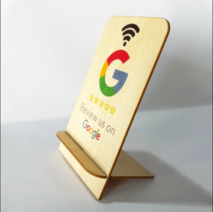 Tarjeta de control de acceso personalizada Soporte de exhibición de código QR extraíble Soporte de madera NFC Google Review - Product Image 6