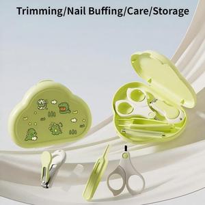 Perlengkapan Perawatan Bayi Aman dengan Tepi Bulat, Kotak Kartun Portabel Multifungsi untuk Perawatan Bayi Baru Lahir, <span class=keywords><strong>Set</strong></span> Perawatan Kuku Bayi - Product Image 4