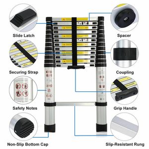 Đa mục đích Trọng lượng nhẹ gấp nhôm thang chống trượt ráp Kính thiên văn gác mái RV thang cho nhà sử dụng ngoài trời - Product Image 4