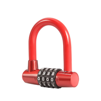 Mini serrure en U à combinaison à 4 chiffres chaîne de porte intelligente serrure de câble de vélo accessoires en acier durables pour vélos coffre-fort antivol